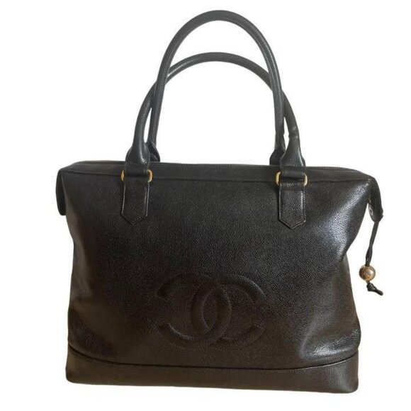 Authentic CHANEL CC Classic Caviar Timeless Flap Shoulder Bag Tote Briefcase - Picture 3 of 15